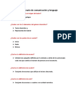 4to. BIMESTRE Cuestionario de comunicación y lenguaje