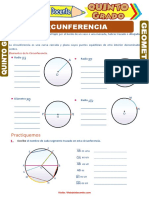 La Circunferencia para Quinto Grado de Primaria