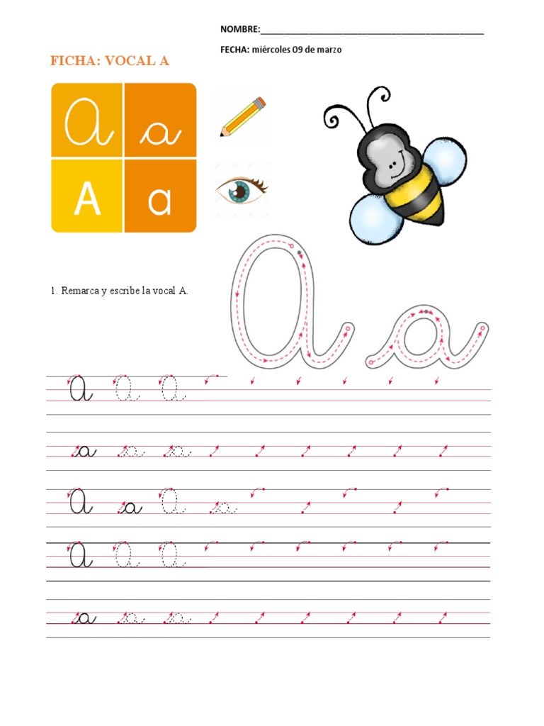 Actividades para la Vocal A | PDF