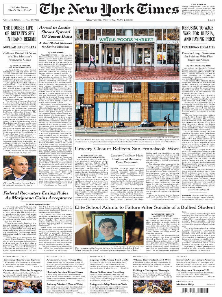 The New York Times May 01 2023 | PDF