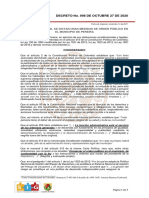 Decreto Municipal de Pereira No. 998 de Octubre 27 de 2020 - Medidas de Orden Publico Fin de Semana Del 30 de Oct Al 02 de Nov