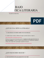 Trabajo Crítica Literaria: Taller de Literatura