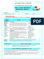 U Lun 3 Leemos Texto Descriptivo e Identificamos Adjetivo Semana Del 17 Al 21 de Abril