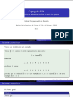 Criptograa RSA: e Alguns Resultados de Aritmética Modular e Teoria Dos Grupos