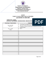 Department of Education: 10-TLE Daily Class Tasks and Activities