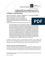 Adolescent Reading Skill and Engagement With Digital and Traditional Literacies As Predictors of Reading Comprehension