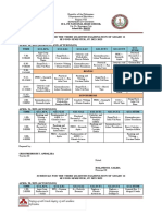 Schedule For The 3rd Quarter Examination