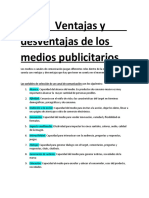 Ventajas y Desventajas de Los Medios Publicitarios