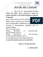 Comunicado #008-2023 - A PP - Ff. Comunidad Educativa en General