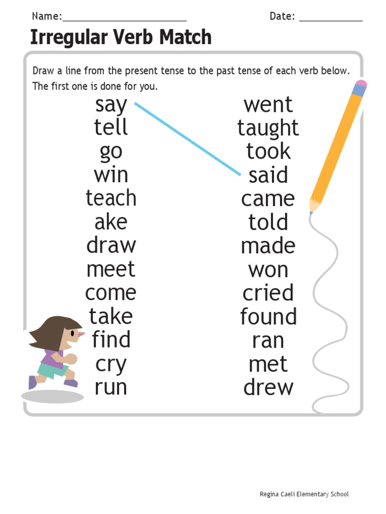 Irregular Verb Match Pdf