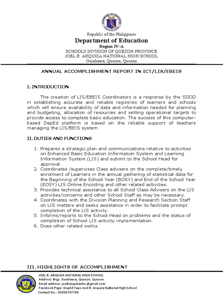 ICT Accomplishment Report 2021-2022 | PDF | Information Technology ...