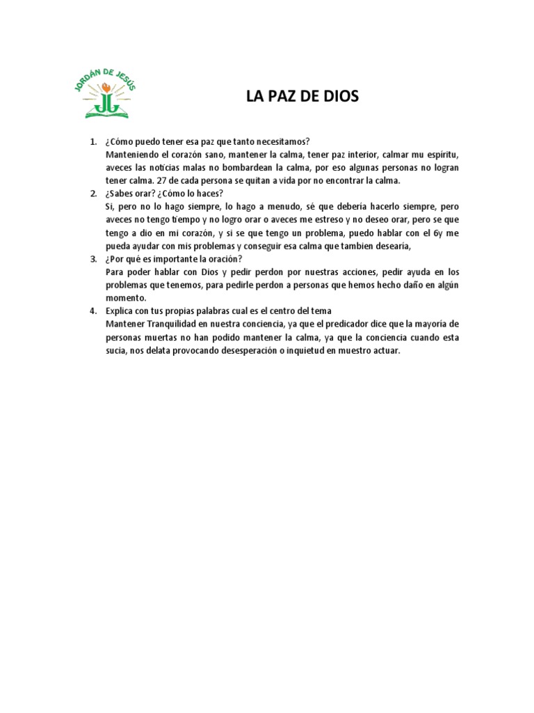 La Paz de Dios | PDF