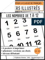 Les Nombres de 1 À 12: Posters Illustrés