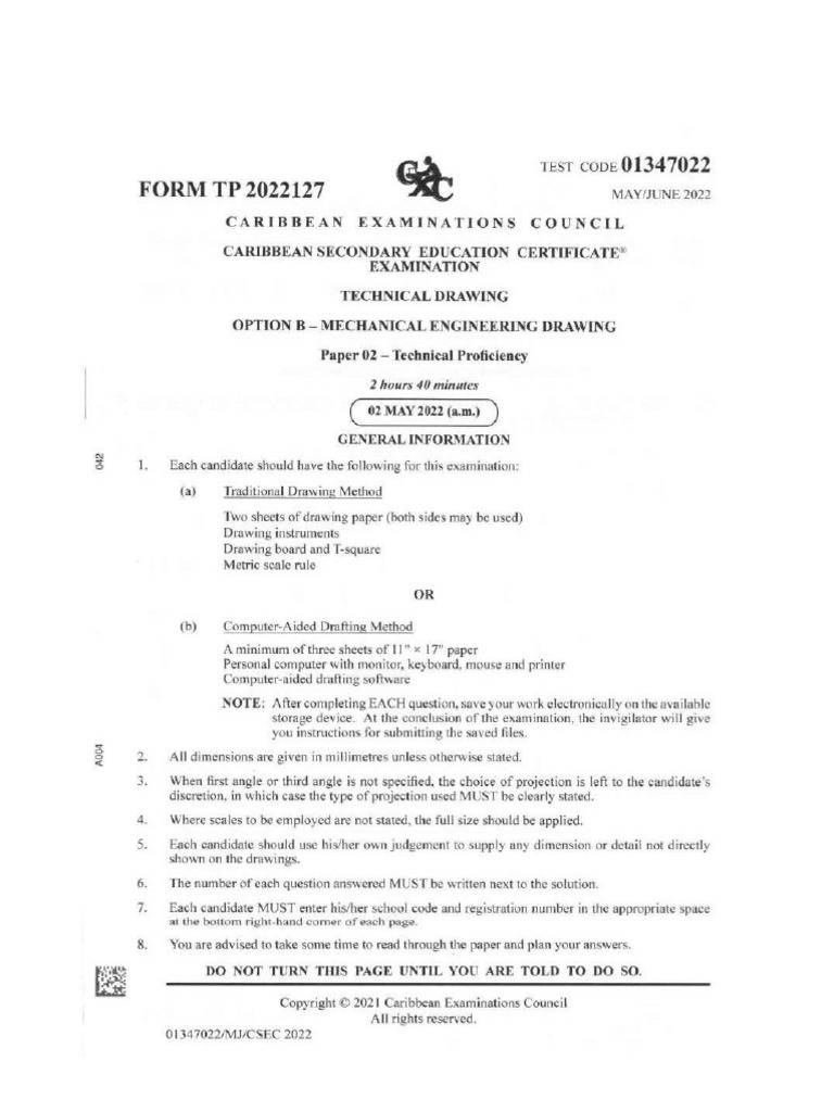 Technical drawing june 2022 paper 2 pdf