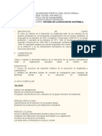 Programa de Curos Historia de La Eduacion en Guatemala