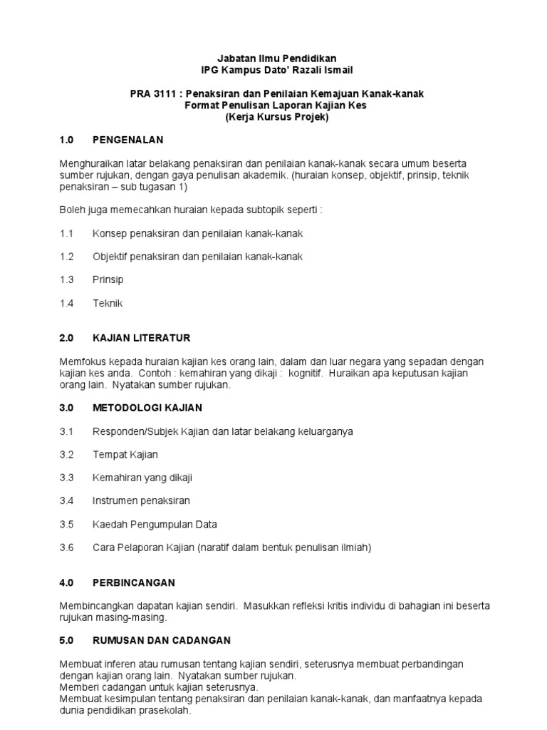 18+ Contoh Laporan Kajian Pdf