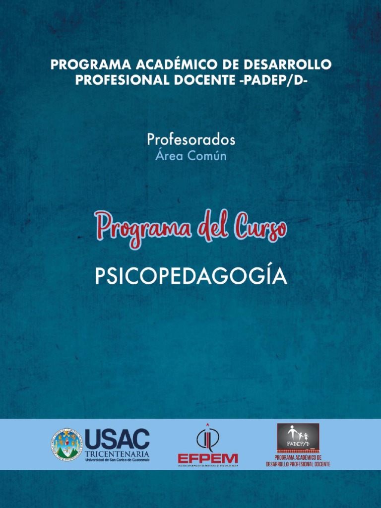 13 Programa Psicopedagogía | PDF | Enseñando | Maestros