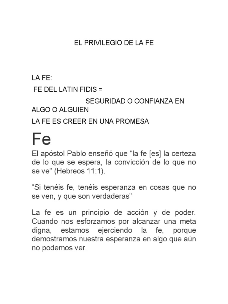 La Fe | PDF | Fe | La resurrección de Jesús