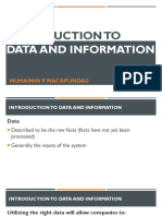 CH1 - Introduction To Data and Information