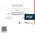 Belen Cuyo Curso 1: Seguro de Depósitos Realizado en La Ciudad de Quito-Ecuador, El 7 de Junio de 2021 Con Una Duración Total de 8 Horas