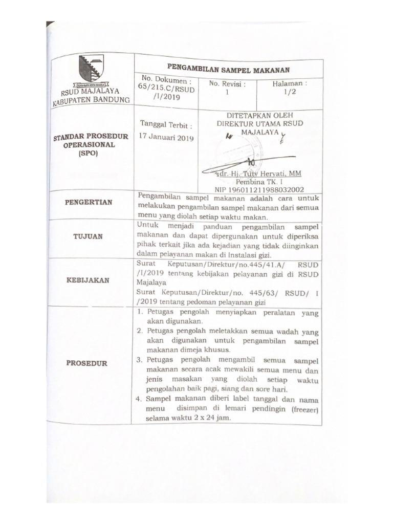 Spo Sample Makanan PDF