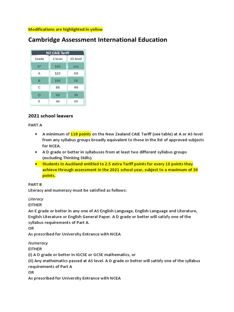 202021 Cambridge Requirements PDF Vocational Education