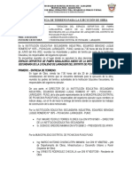 Acta de Entrega de Terreno para La Ejecución de Obra