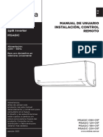 Manual de Usuario Instalación, Control Remoto: Split Inverter Msagic