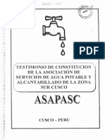 Testimonio, Estatuto, Asapasc