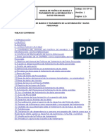 Manual de Politica de Manejo y Tratamiento de La Informacion y Datos Personales