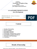 Internship Presentation Java Devlopment: KJEI's, Trinity Academy of Engineering, Pune