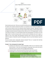 Achieving High Quality Classroom Assessment