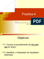 Practica 4: Titulo: "Determinación de Brucella Spp. en Banco de Sangre" (Serología)