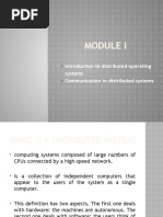 Introduction To Distributed Operating Systems Communication in Distributed Systems