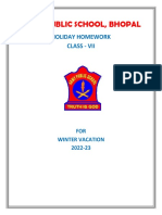 Army Public School, Bhopal: Holiday Homework Class - Vii