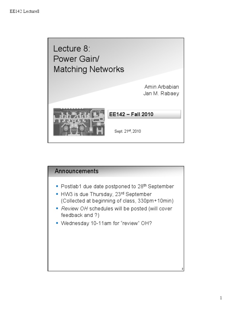 Lect8 2up | PDF | Electronic Circuits | Electrical Engineering