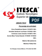 Obson Tech Porcentaje de Actividad:: Cd. Obregón, Sonora México. 27 de Abril Del 2023