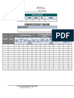 Plantilla Estimación de Recursos y Duraciones