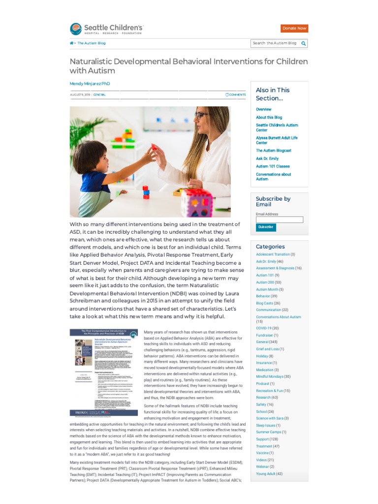 NDBI For Autism | PDF