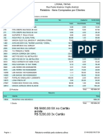 R$ 5600,00 5X No Cartão Avista R$ 5200,00 3x Cartão: Relatório - Itens Comprados Por Clientes