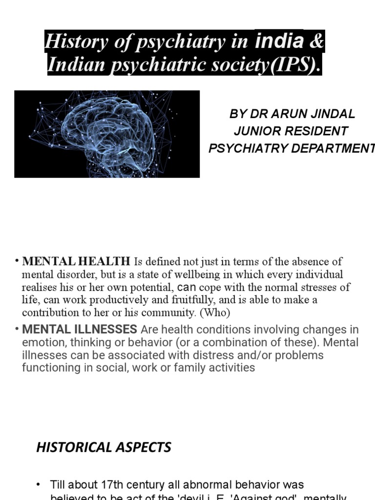 Evolution of Psychiatry in India | PDF | Psychiatry | Psychiatric Hospital