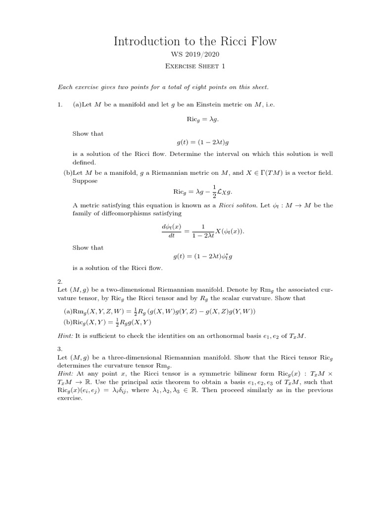 The Ricci Curvature Equation , Ricci Curvature Tensor: Unveiling ...