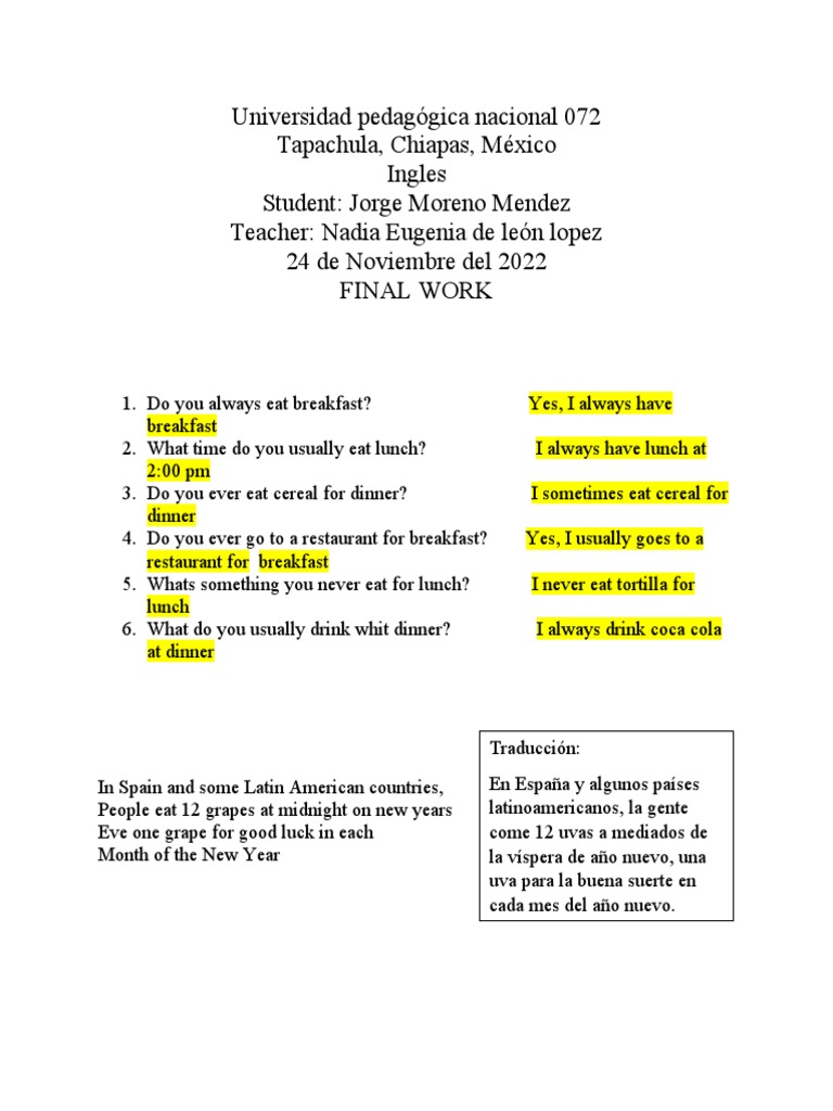 Final Work | PDF | Foreign Language Studies | Wellness