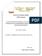 Yeshi Habte Final Thesis On Factors Affecting of Time and Cost Overrun