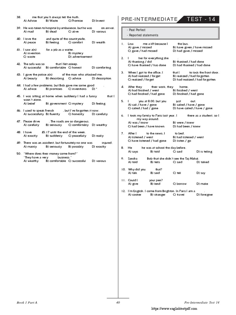 English Pre Intermediate 14 Pdf