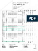 Employee Attendance Sheet: Feb 21, 2023 - Mar 20, 2023