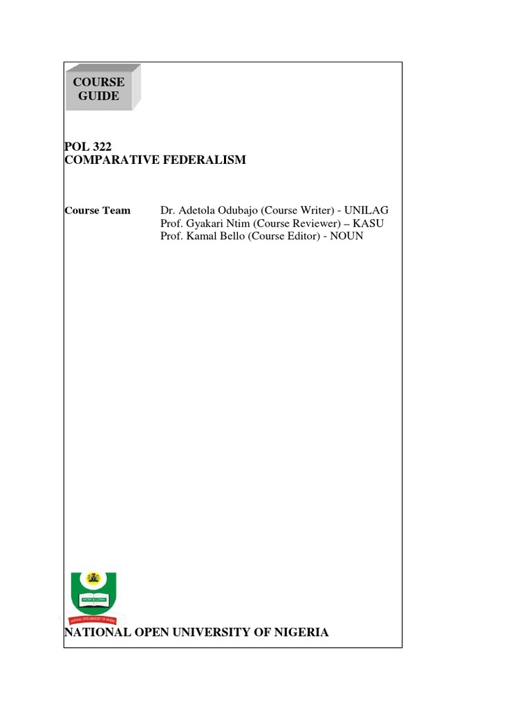 Understanding Federalism Through Comparison An InDepth Guide to POL