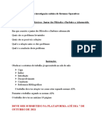 Trabalho de Investigação Cadeira de Sistemas Operativos TEMA: Problemas Clássicos: Jantar Dos Filósofos e Barbeiro A Adormecido