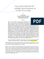 Privacy Prescriptions For Technology Interventions On Covid-19 in India