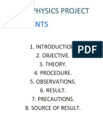 Physics Investigatory Project Class 12 D